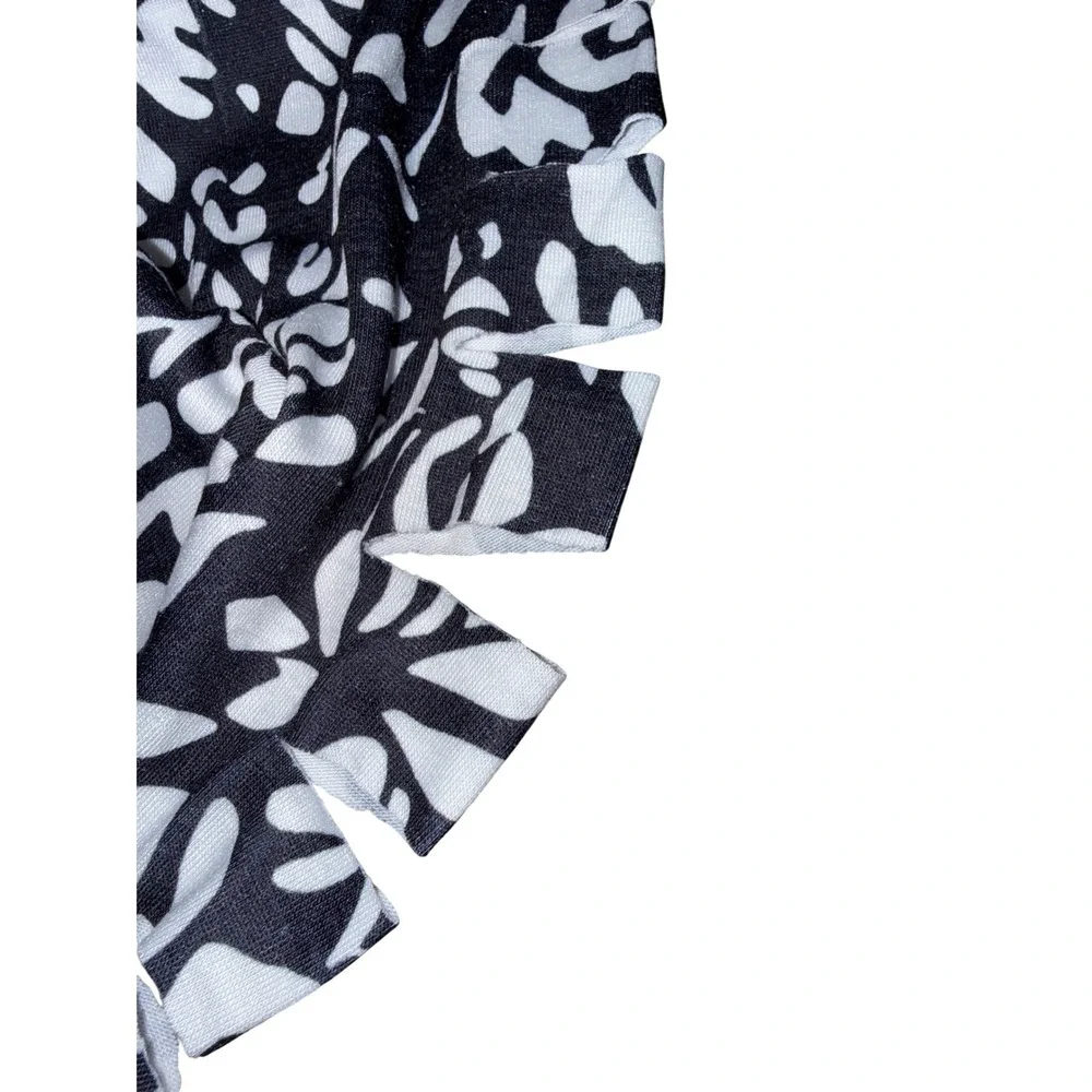 Aerosmith Steven Tyler Fringe Top Black White Cut Sleeve Rock Band XL Ladies - Picture 7 of 8